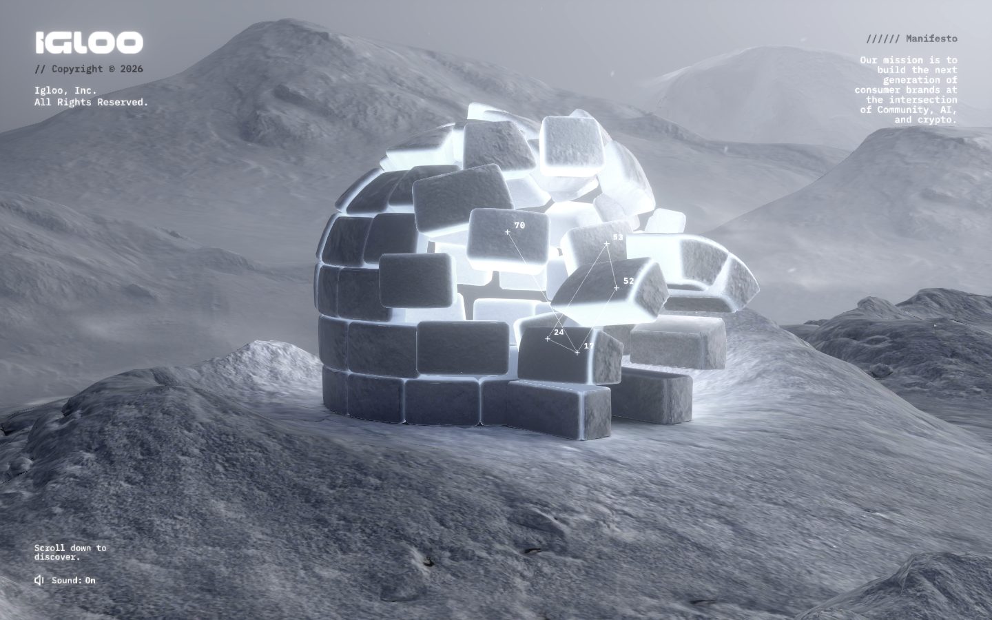 3D iglu v krajine